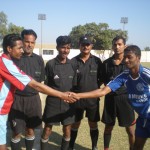 Captains of Kalri and Gulshan shake hands before match