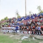 Spectators during the football match
