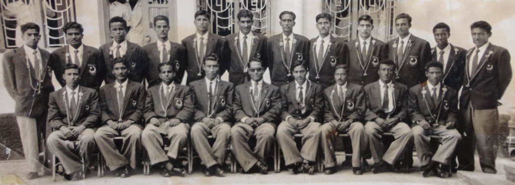 Pakistan National Team from 1950s - Qayyum Changezi  sitting R to L at 6 number