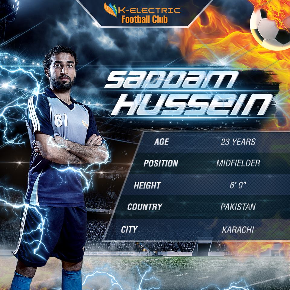 Saddam Hussain (K-Electric profile for 2016 AFC Cup playoff)