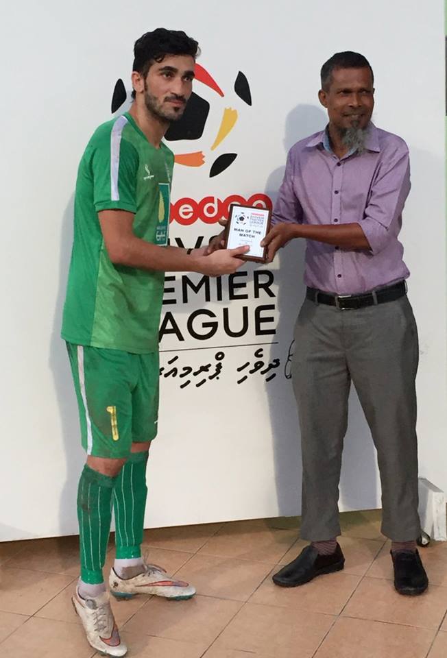 Saqib Hanif earns Man of the Match award for BG Sports in Maldives Premier League
