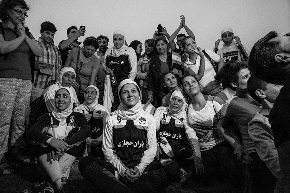 Iranian female football team with fans in Germany