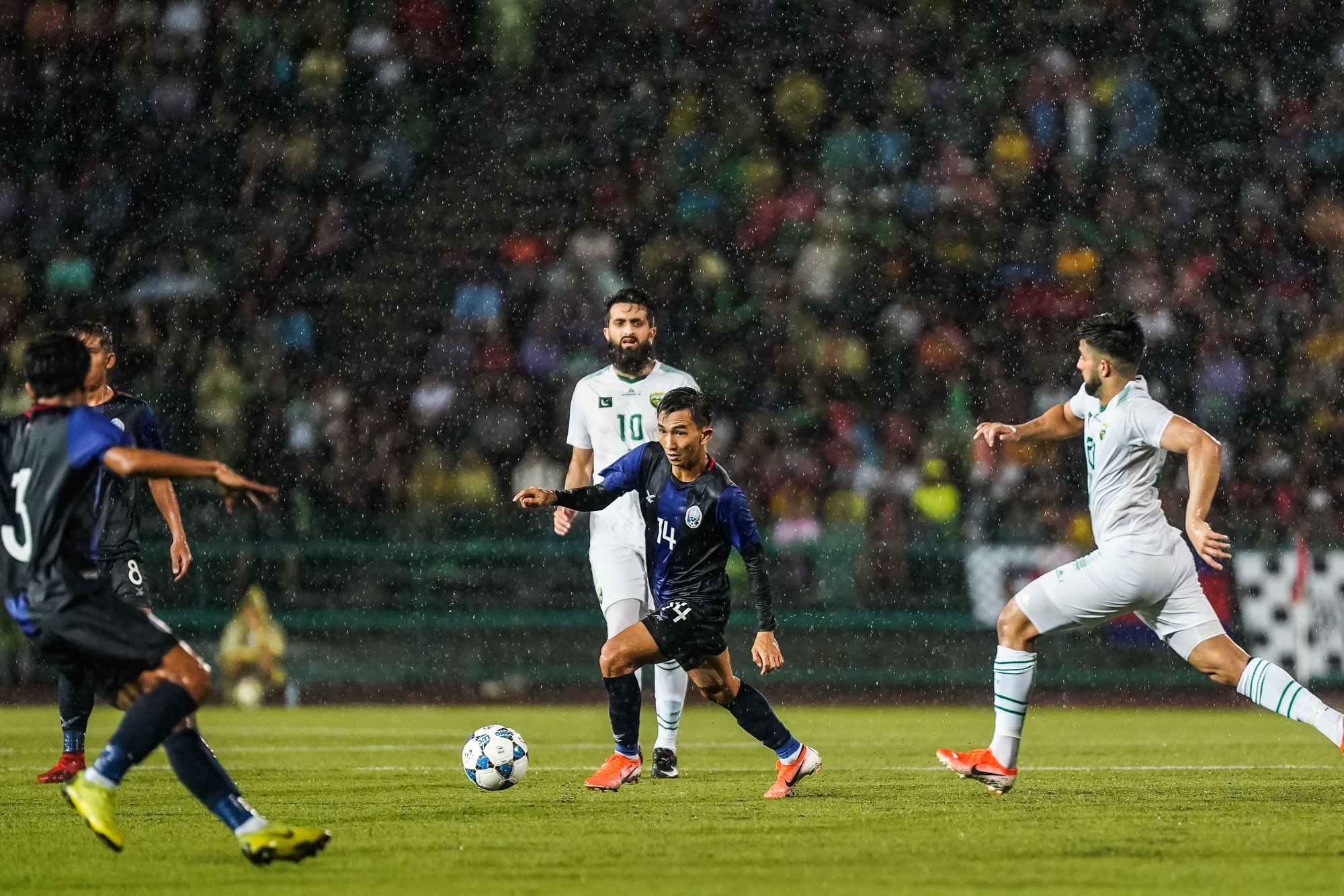 Players in action during match between Pakistan and Cambodia in 2019. Photo: AFC