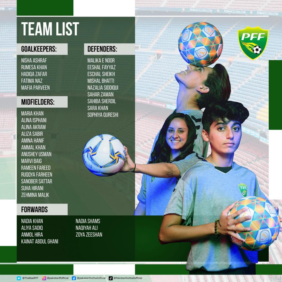 PFF calls up 34 players for Pakistan WNT camp